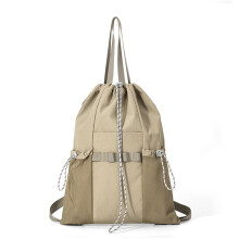 Nylon Hiking Pack Double Shoulder Bag For Long-light khaki