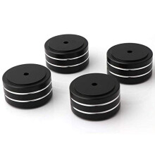 4pcs Aluminum Speaker Isolation Feet 40x20mm Black, Noise Reduction Pads for Turntable and Audio Equipment