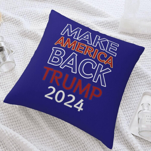 Capa de Almofada Trump2024, 45x45cm, em Poliéster Macio 1