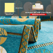 (Green, Armrest 71.12cm*71.12cm) 1pc Bohemian Chenille Sofa Slipcover/Pillowcase, Non-Slip Sofa Covers, Washable Couch Covers, Sofa Pet