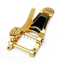 Gold Tremolo Bridge Tailpiece for Archtop Hollowbody Guitar, Expressive Vibrato Control
