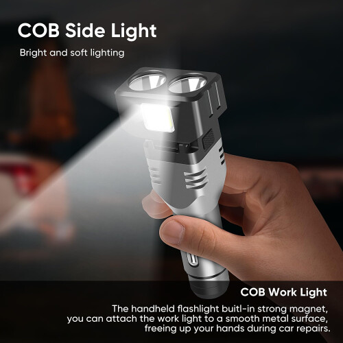Rechargeable LED Flashlight for Car, Emergency Car Flashlight, 12V Cigarette Lighter Plug, 4 Modes 2