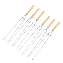 12pcs Stainless Steel BBQ Skewers Set Rustproof Metal Grilling Skewers with Smooth Edge Design