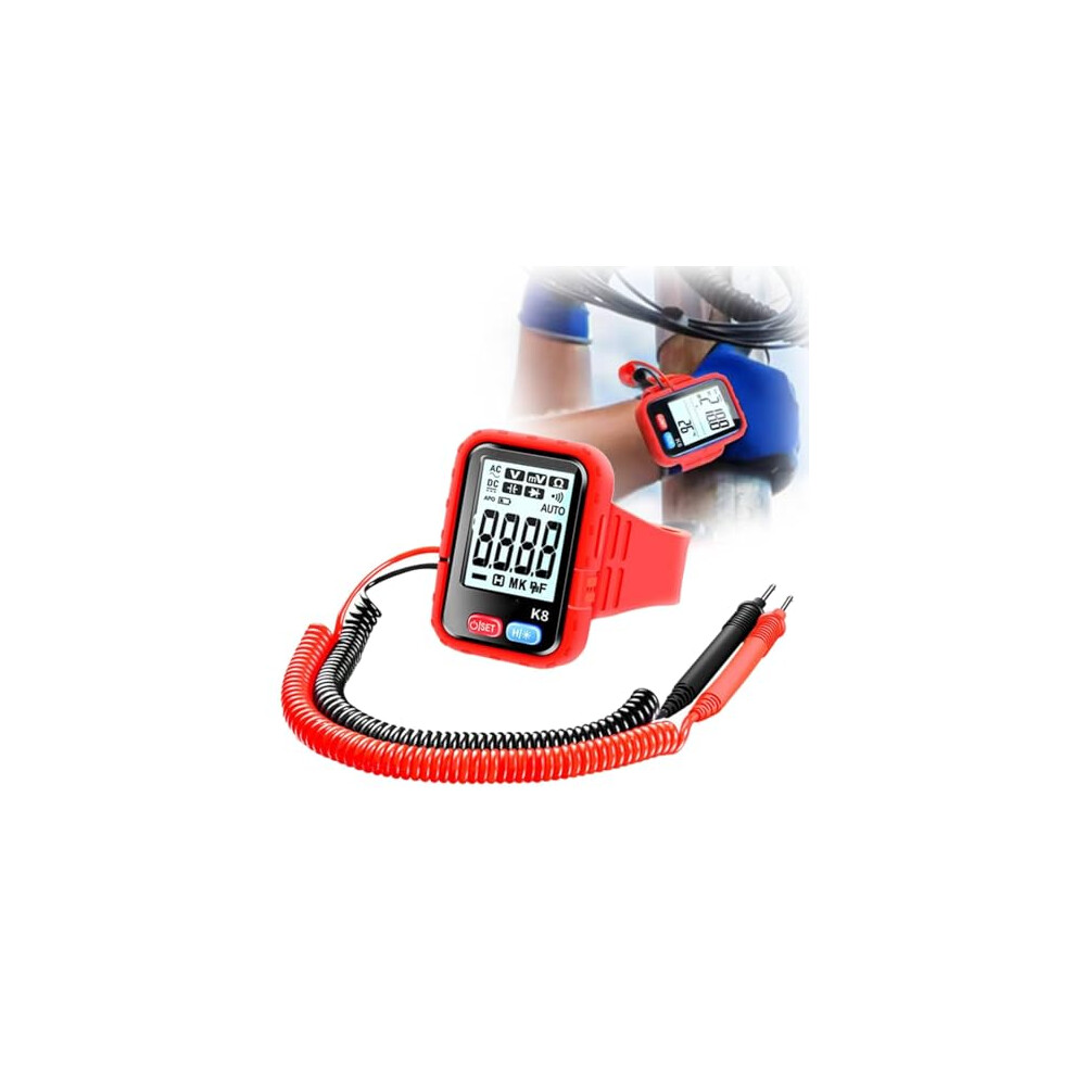 Digital Multimeter Smart Wristband Tester With Backlight, Precision Auto Ranging For Electricians, Red Strap 9045646521060
