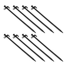 8Pcs Heavy Duty Steel Tent Stakes for Camping, Beach and Lawn Use, Durable Ground Anchors with Firm Grip
