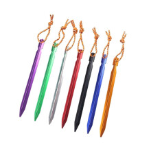 Aluminum Tent Pegs 18cm Red Reflective Rope Stakes Lightweight Ground Spikes for Camping Hiking