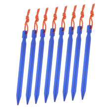8pcs Aluminum Alloy Tent Pegs Set Blue Lightweight Camping Accessories for Secure Ground Anchoring