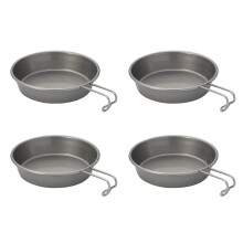 Pack Of 4 Serving Plates Stainless Steel Tableware Stainless Steel Plates And Bowls Set For Camping And Dining