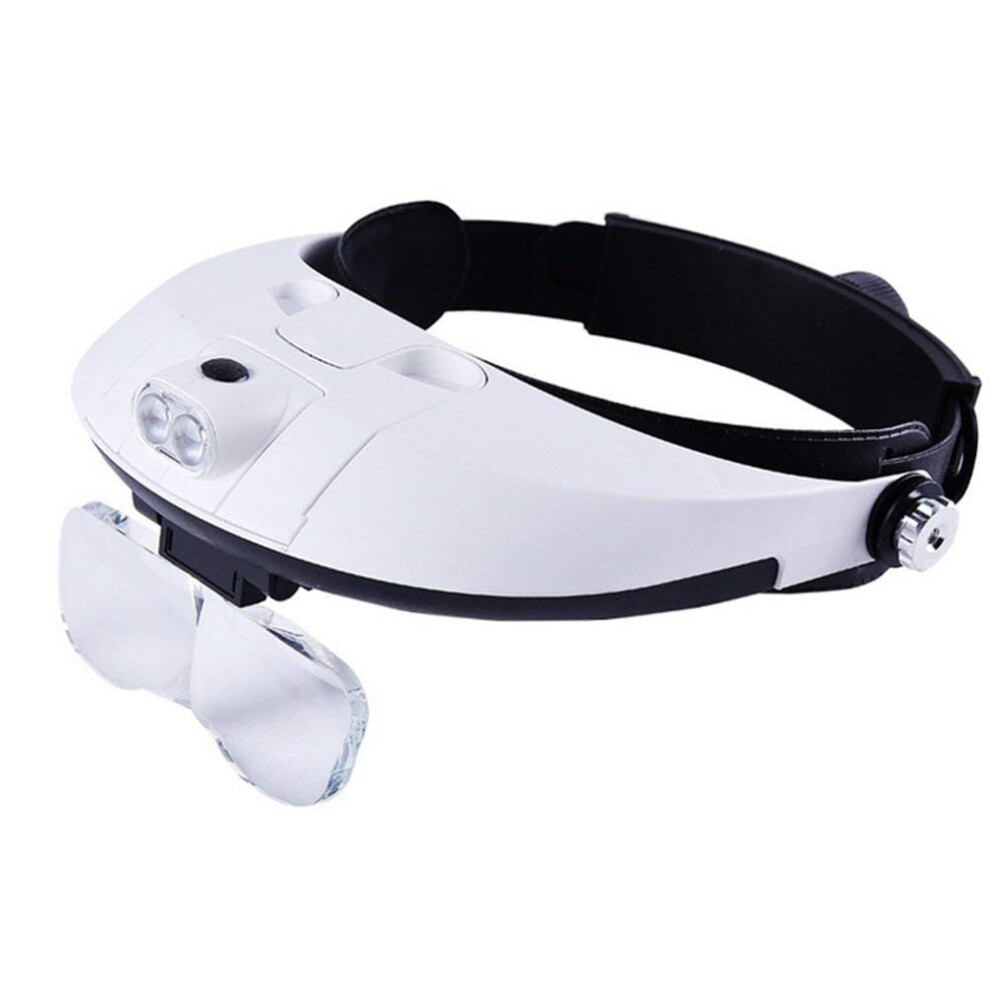 Light Headband Magnifier With Led 5 Lenses 1.0Xâ3.5X For Reading, Crafts And Jewelry