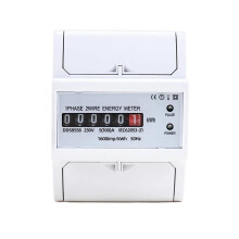 DIN Rail Energy Meter 230V Single Phase kWh Wattmeter with Analog Display Class 1 Accuracy Pulse Output