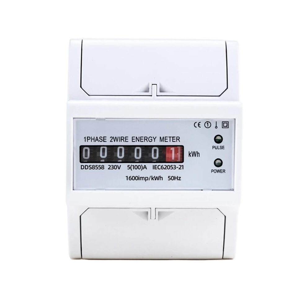 Din Rail Energy Meter 230V Single Phase Kwh Wattmeter With Analog Display Class 1 Accuracy Pulse Output 9351714731232