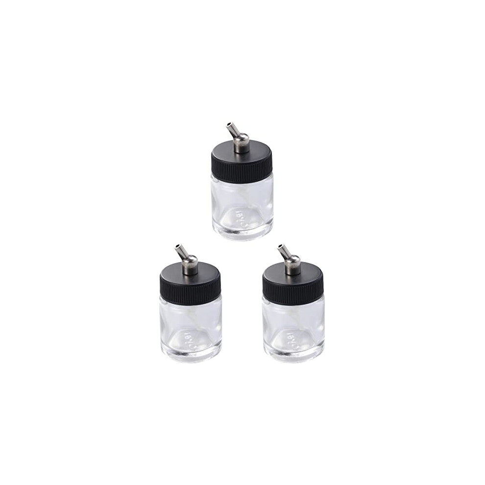 3Pcs 22Cc Airbrush Paint Bottles, Airbrush Glass Jars With Adaptor For Siphon Feed Airbrush 9045646521527