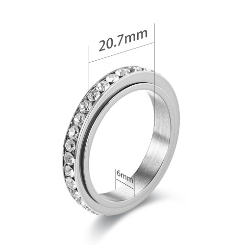 Drehbarer Anti-Stress-Ring Silver 1