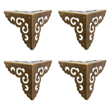 Brass Corner Protectors 4Pcs Vintage Decorative Guards for Furniture Boxes, Antique Bronze Finish