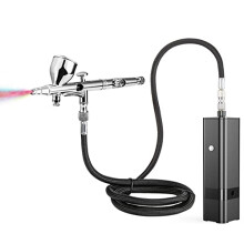 Cordless Airbrush Kit with Compressor, Dual Action Gravity Feed for Makeup, Models, Cake