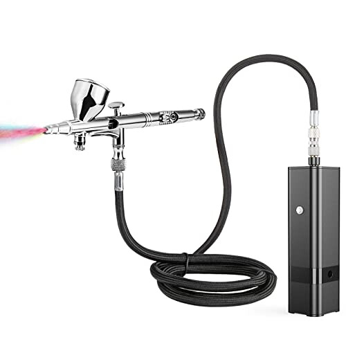 Cordless Airbrush Kit with Compressor, Dual Action Gravity Feed for Makeup, Models, Cake