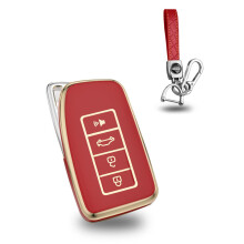 Key Fob Cover for Lexus 20122019 TPU Case with Keychain 4 Button ScratchResistant Full Protection Red