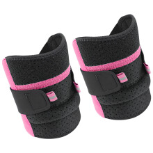 2PCS ademende kniecompressiesmouwen met-zwart roze rood os