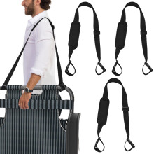 4pcs Adjustable Beach Chair Carry Straps for Camping Picnic, Durable WaterResistant Webbing, Black
