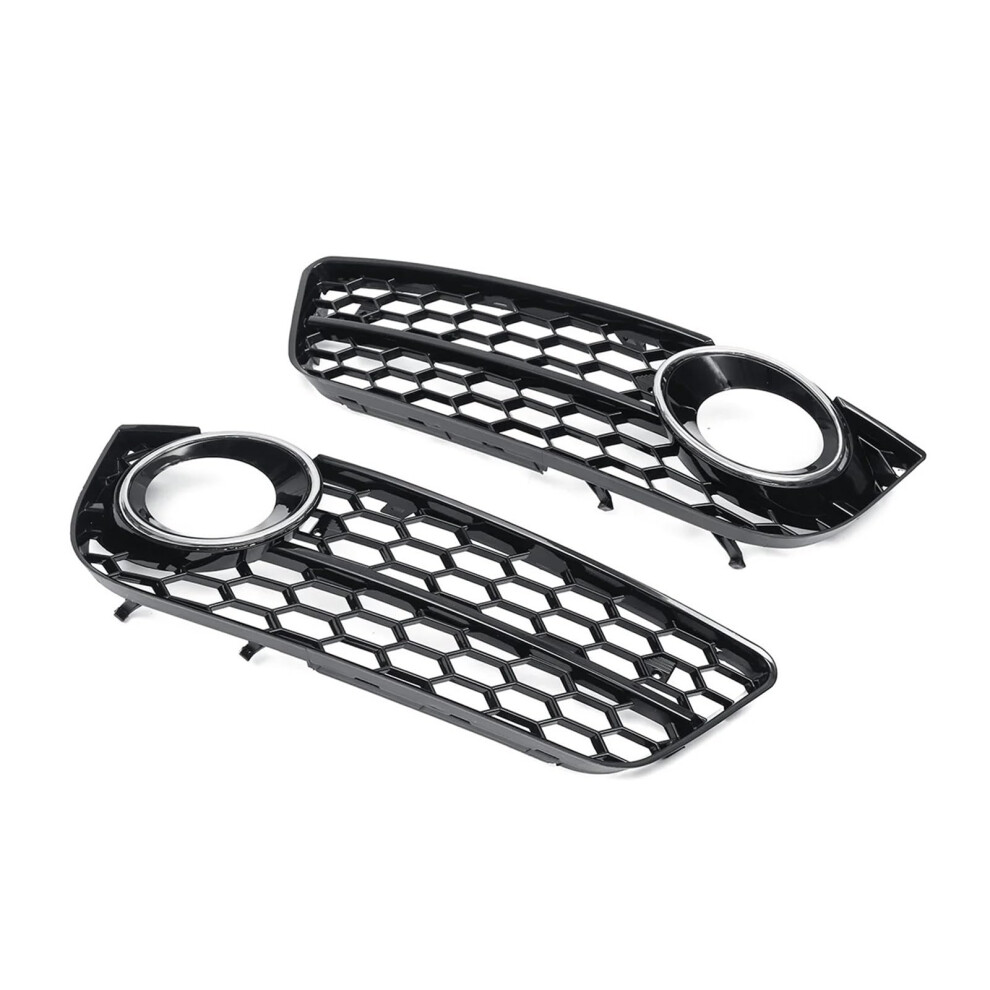 Fog Grille For Audi A5 2008Â2011 Honeycomb Front Bumper Cover With Chrome, Easy Installation Light 9045646522708