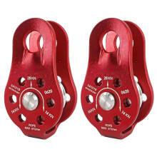 2 Pcs Climbing Rescue Pulleys 28kN Aluminum Fixed Plate Micro Pulley for Rigging Hauling and Rappelling