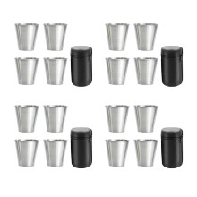 Rostfria shotglas, set med 16 koppar, stapelbara metallshotglas