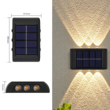 4/6Led soldrevet havehegnslys væglampe terrasse udendørs