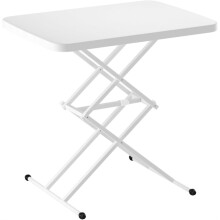 Wall Mounted Folding Table with Adjustable Height, Space Saving Fold Down Design for Kitchen, Balcony, RV, White