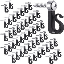String Light Hooks Outdoor Q Hanger Screw Hooks 48pcs Easy Release Secure Hold for Patio Garage Deck Lighting