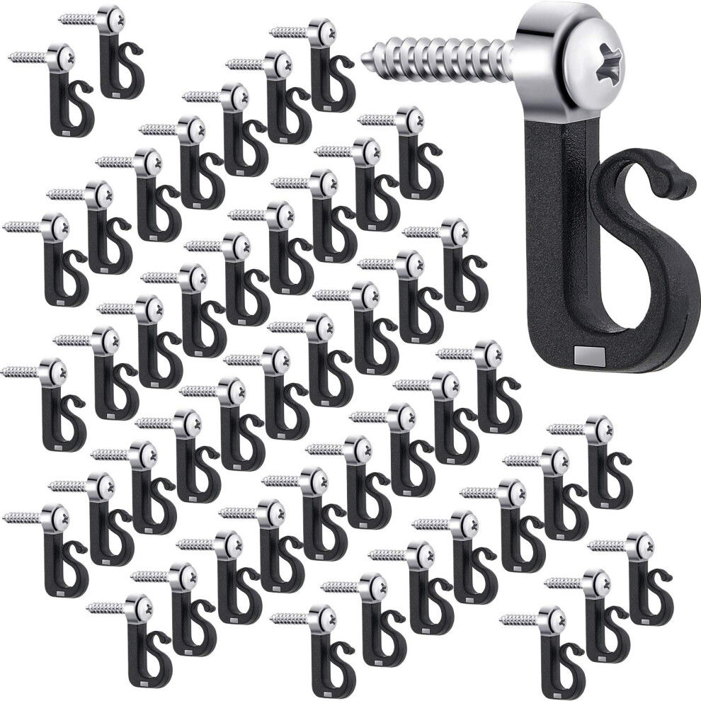 String Light Hooks Outdoor Q Hanger Screw Hooks 48Pcs Easy Release Secure Hold For Patio Garage Deck Lighting 9351714719506