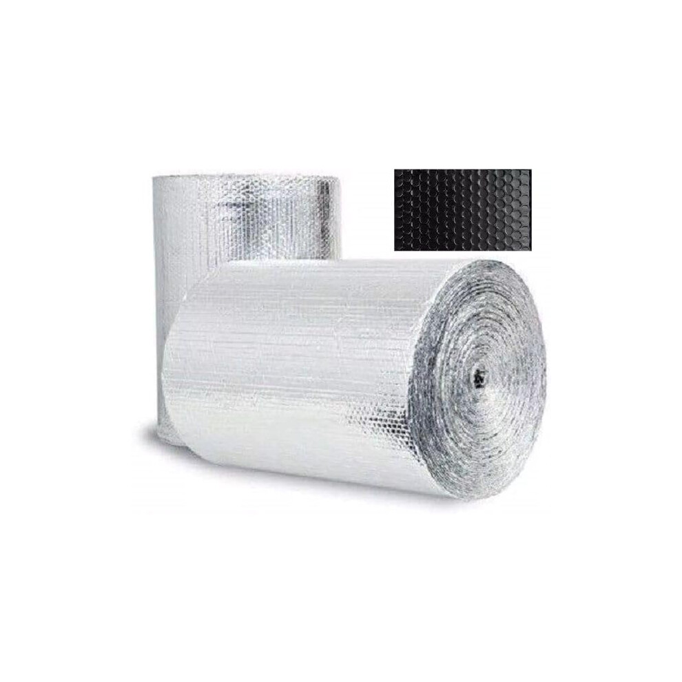 Reflective Foil Insulation Roll R8 Silver Black Double Bubble 97% Heat Reflection Moisture Proof 9351714733601