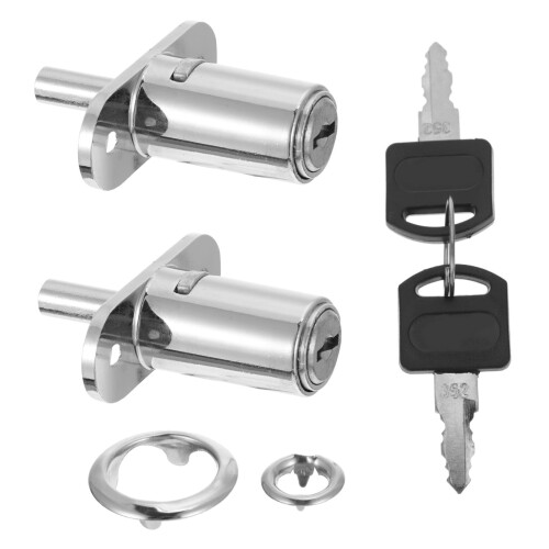 Zinc Alloy Sliding Door Lock 2 Pack, Rustproof Cabinet Lock for Interior Doors, Secure and Smooth