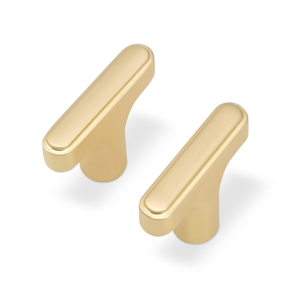Brushed Brass Cabinet Knobs Set Of 10, Modern Kitchen Drawer Pulls With Uniform Finish And Easy Grip 9045646509976