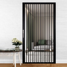 Clear Acrylic Accordion Door 43x80in with Lock, Heavy Duty Folding Barn Style Room Divider for Apartment or RV