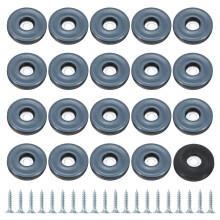 Furniture Sliders 20 Pack PTFE Screw On Chair Leg Floor Protectors 30mm Low Friction Pads for Hardwood and Carpet Floors