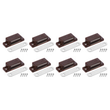 Brown Cabinet Magnetic Latch 8 Sets Adhesive Mount Catch for Kitchen Closet Doors and Drawers