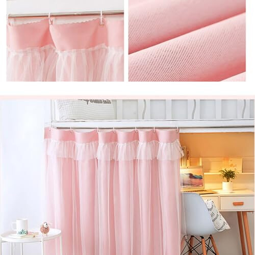Breathable Bed Tent Curtain for Dorm Bunk Bed, Private Sleeping Space Canopy for Single Loft 2