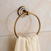 Antique Blue and White Towel Ring Bathroom Towel Holder, SpaceSaving Wall Mounted Vintage Design