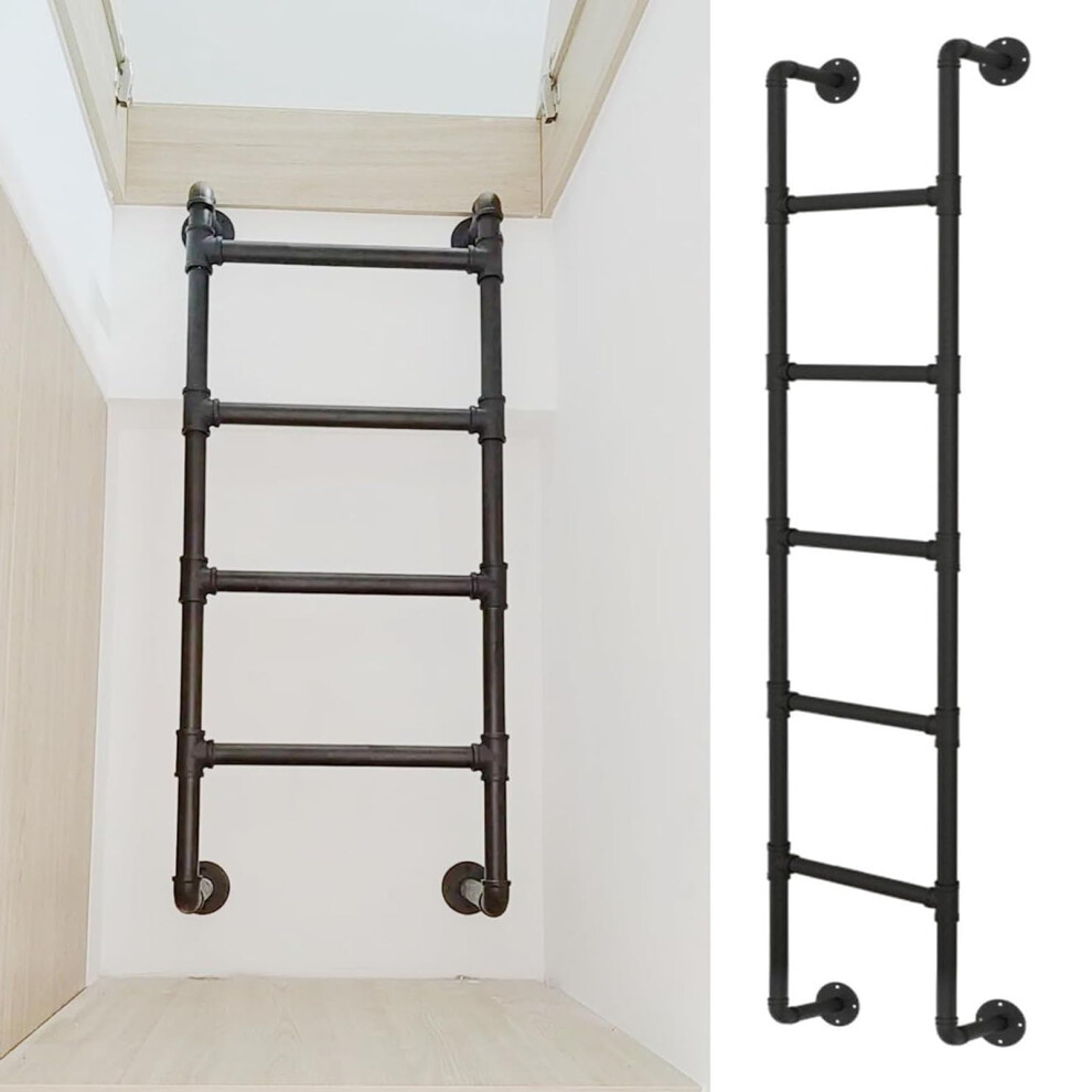 Heavy Duty Bunk Bed Ladder With Nonslip Angled Steps, Wall Mounted Window Well Egress Ladder 330Lbs 9045646524344