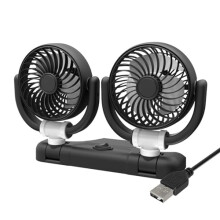 Double Head Car Fan 12V 24V Quiet Two Speed Cooling Fan 360 Rotation for Dashboard