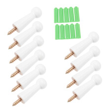 White Wooden Wall Hooks Set of 10, Durable Wood Coat Hooks for Bedroom, Elegant White Finish