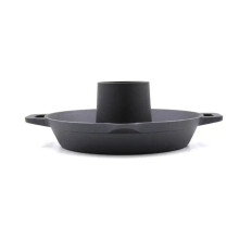 Smeedijzeren braadinzet met koekenpan voor ketelgrills,