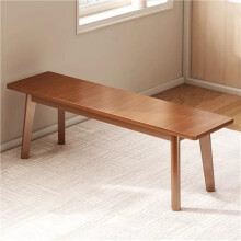 Wood Dining Bench 47 Inch Brown Solid Wood Construction for Kitchen Entryway or Dining Room