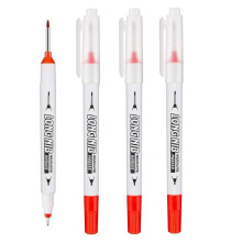 4Pack Red Deep Hole Marker Pen 20mm Long Nib Double Tip QuickDry for Wood Metal Work