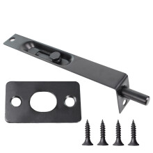 6 Inch Black Door Flush Bolt, Concealed Stainless Steel Door Latch Lock for Double Doors, Seamless Finish