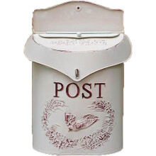 Vintage White Wall Mounted Mailbox, Decorative Outdoor Metal Mailbox with Nostalgic Charm for Home Decor