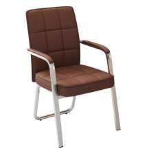Modern PU Leather Office Chair with Ergonomic Seat and Durable Metal Frame for Reception Desk Brown