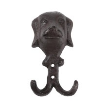 Cast Iron Wall Hook Dog Head Design Rustic Vintage Animal Coat Hook for Entryway and Bathroom