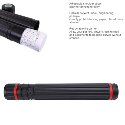 Expandable Poster Tube with Adjustable Strap for Art Storage, Mailing Documents, Drafts and Blueprints 2
