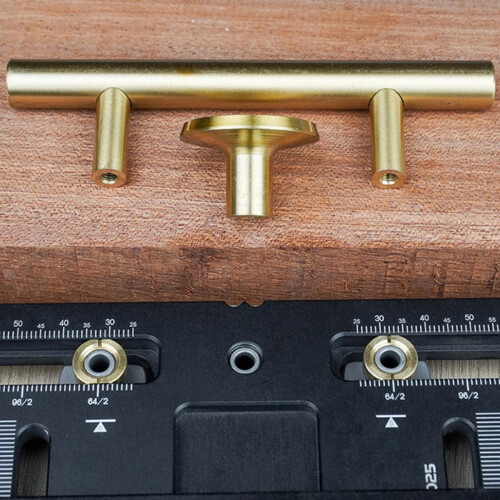Cabinet Hardware Jig for Precise Hole Positioning, Adjustable Alloy Drill Guide for Cabinet Handles and Drawer Pull Installation 1